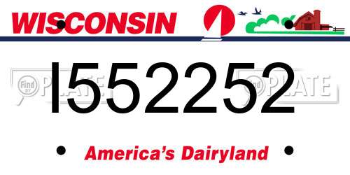 I552252 Wisconsin License Plate