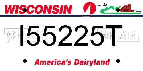 I55225T Wisconsin License Plate