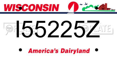 I55225Z Wisconsin License Plate