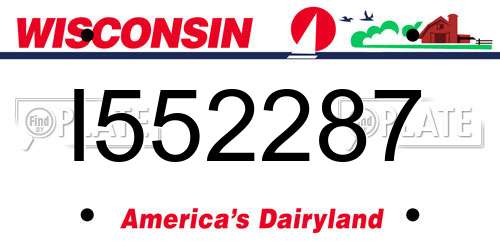 I552287 Wisconsin License Plate