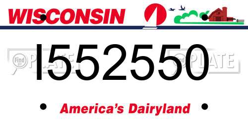 I552550 Wisconsin License Plate