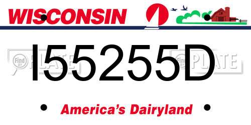 I55255D Wisconsin License Plate