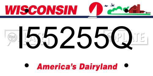 I55255Q Wisconsin License Plate