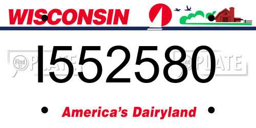 I552580 Wisconsin License Plate