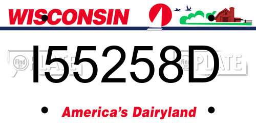I55258D Wisconsin License Plate