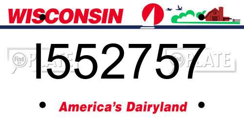 I552757 Wisconsin License Plate
