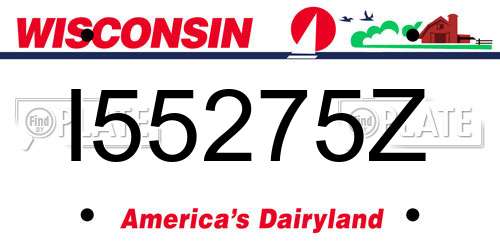 I55275Z Wisconsin License Plate
