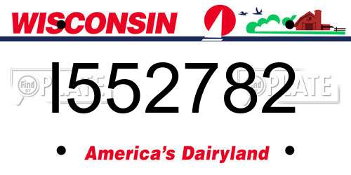 I552782 Wisconsin License Plate