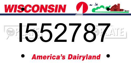 I552787 Wisconsin License Plate