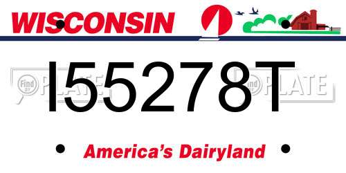 I55278T Wisconsin License Plate