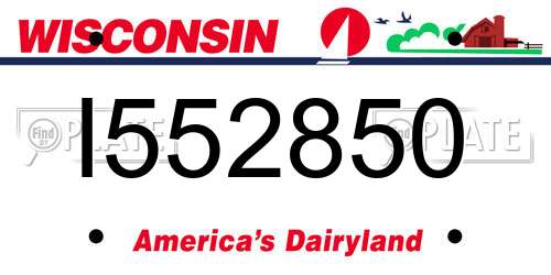 I552850 Wisconsin License Plate