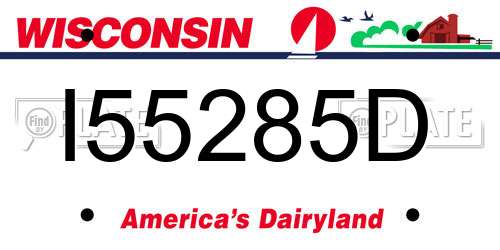 I55285D Wisconsin License Plate
