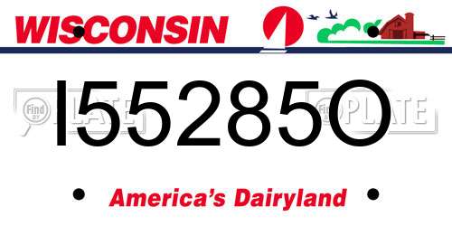 I55285O Wisconsin License Plate