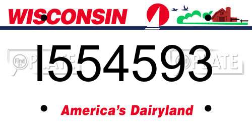 I554593 Wisconsin License Plate