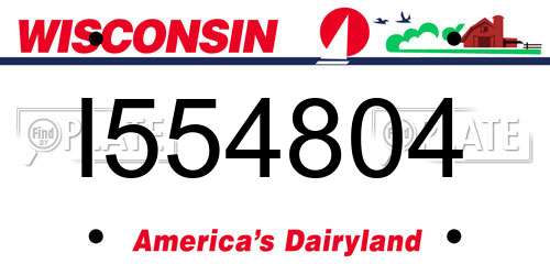I554804 Wisconsin License Plate