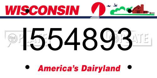 I554893 Wisconsin License Plate