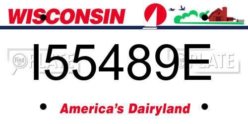 I55489E Wisconsin License Plate