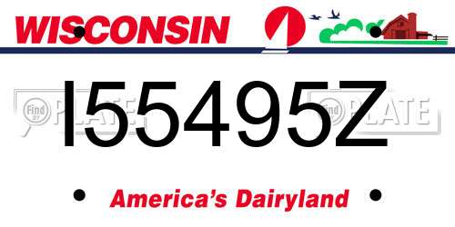 I55495Z Wisconsin License Plate