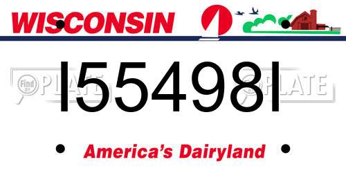 I55498I Wisconsin License Plate