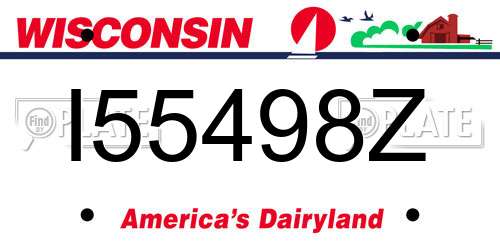 I55498Z Wisconsin License Plate