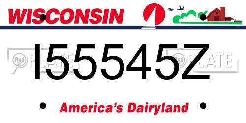I55545Z Wisconsin License Plate