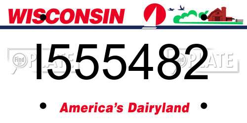 I555482 Wisconsin License Plate
