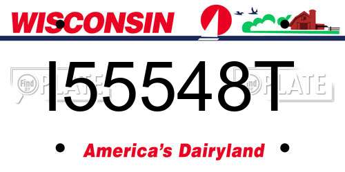I55548T Wisconsin License Plate