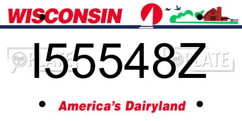 I55548Z Wisconsin License Plate