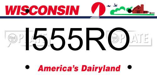 I555RO Wisconsin License Plate