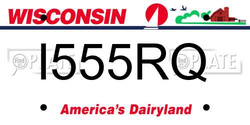 I555RQ Wisconsin License Plate