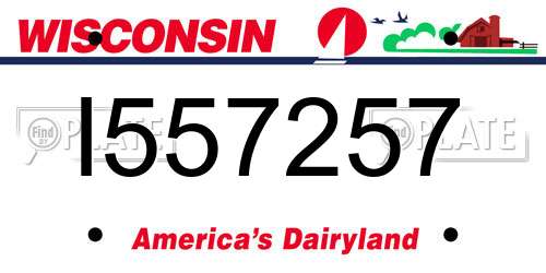 I557257 Wisconsin License Plate