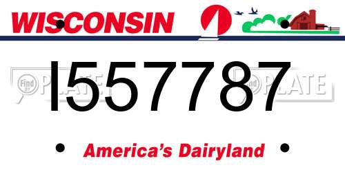 I557787 Wisconsin License Plate
