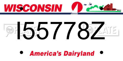 I55778Z Wisconsin License Plate