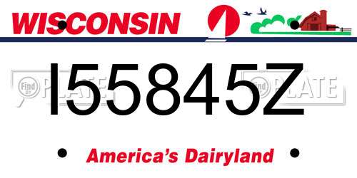 I55845Z Wisconsin License Plate