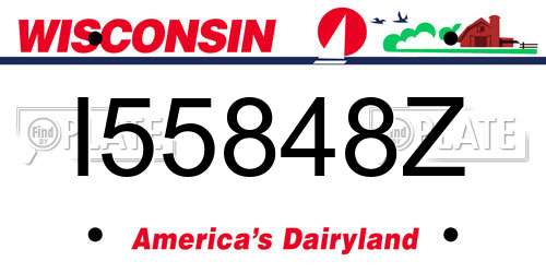 I55848Z Wisconsin License Plate