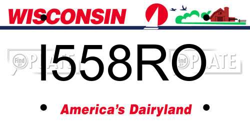 I558RO Wisconsin License Plate