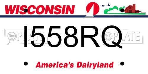 I558RQ Wisconsin License Plate