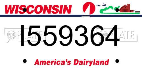 I559364 Wisconsin License Plate