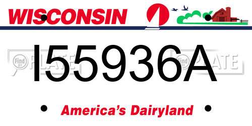 I55936A Wisconsin License Plate