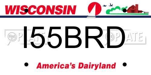 I55BRD Wisconsin License Plate