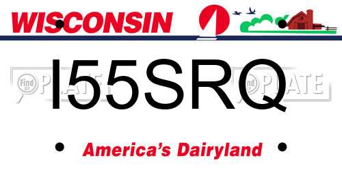 I55SRQ Wisconsin License Plate