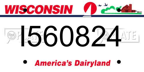 I560824 Wisconsin License Plate
