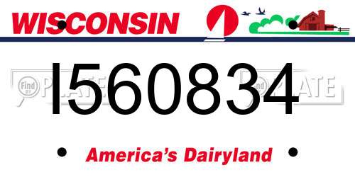I560834 Wisconsin License Plate