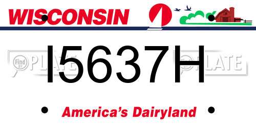 I5637H Wisconsin License Plate