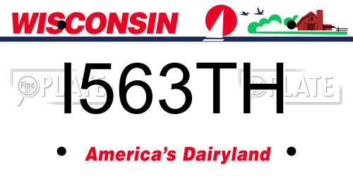 I563TH Wisconsin License Plate