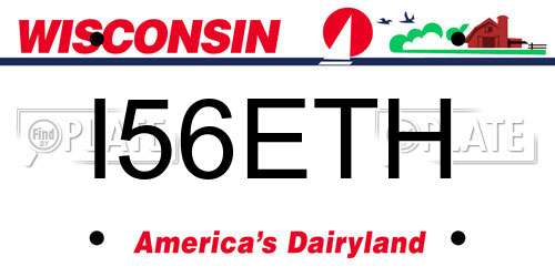 I56ETH Wisconsin License Plate