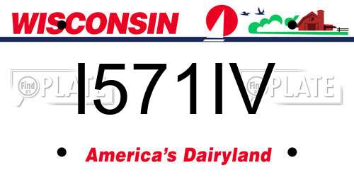 I571IV Wisconsin License Plate