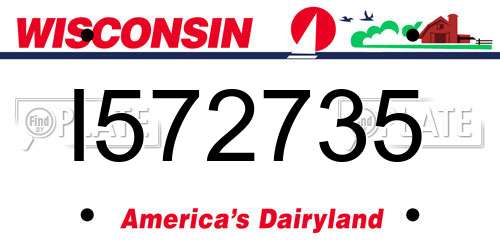 I572735 Wisconsin License Plate