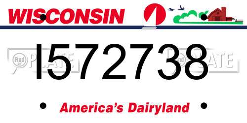I572738 Wisconsin License Plate