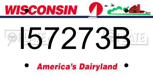 I57273B Wisconsin License Plate